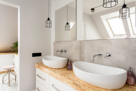 A Tale of Wood and Stone: Perfect Inspiration for Your Natural Bathroom Design Image